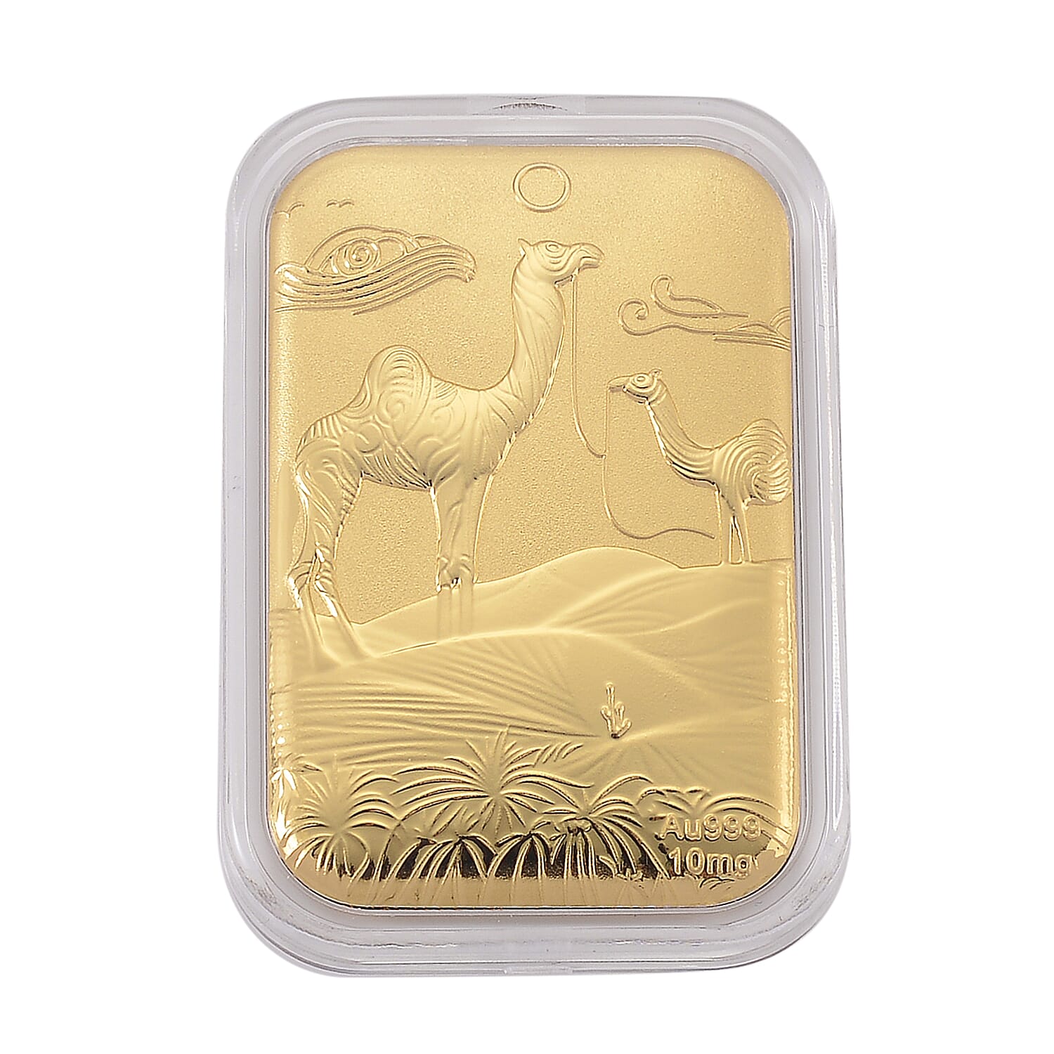 24K Yellow Gold Embossed Camels in Desert Foil (26 x 40.10 MM)
