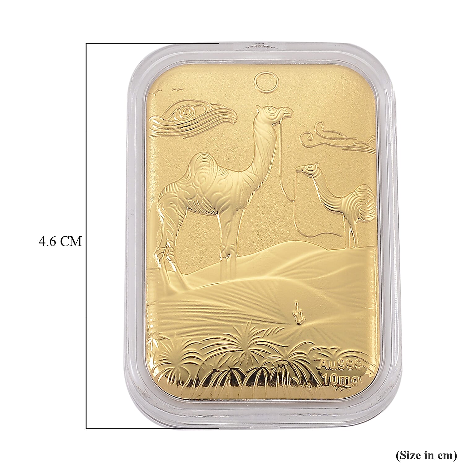 24K Yellow Gold Embossed Camels in Desert Foil (26 x 40.10 MM)