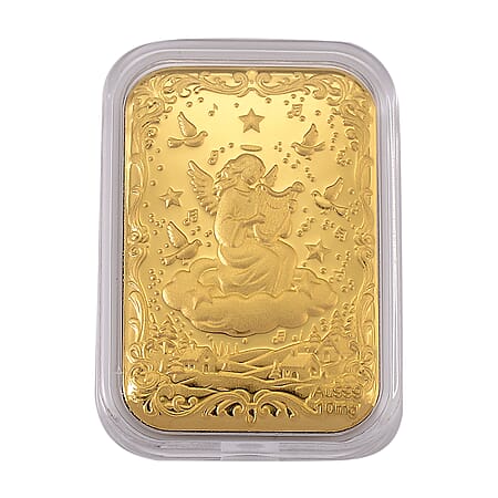 24K Yellow Gold (99.9% Purity) Angel Embossed Collectable (39.80 x 25.60 MM)