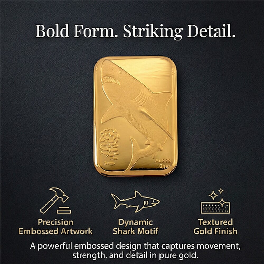 24K Yellow Gold Shark Embossed Foil (39.60 x 25.60 MM)