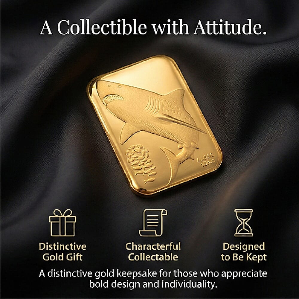 24K Yellow Gold Shark Embossed Foil (39.60 x 25.60 MM)