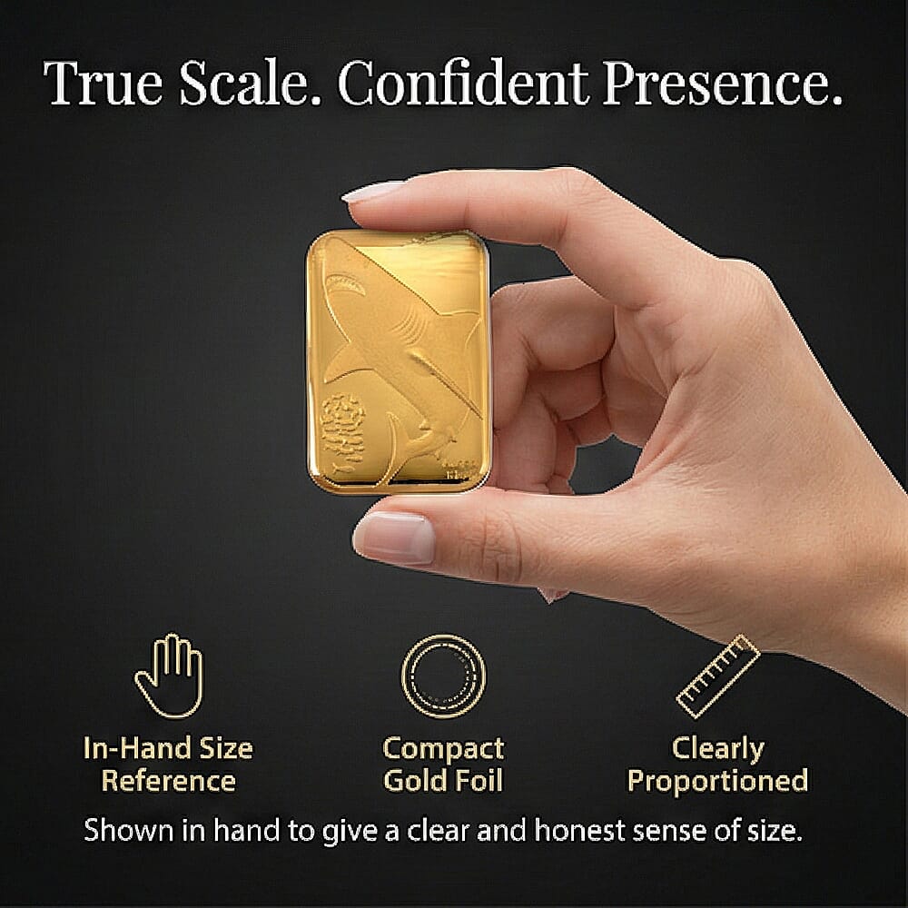 24K Yellow Gold Shark Embossed Foil (39.60 x 25.60 MM)