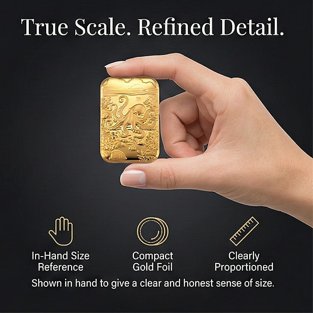 24K Yellow Gold Octopus Embossed Foil (39.65 x 25.70 MM)