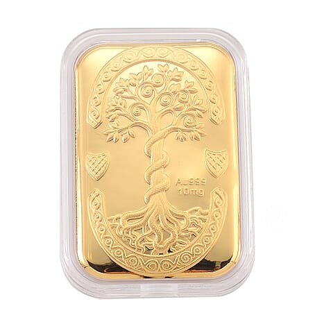 24K Yellow Gold Tree of Life Embossed (39.50 x 25.70 MM)