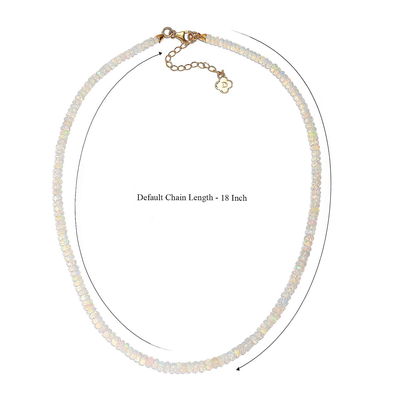 D'Joy Ethiopian Opal Necklace (Size - 18) in 18K YG VermeilSterling Silver  0.500  Ct.
