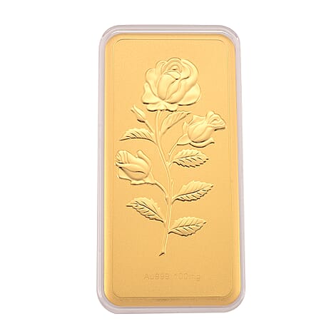 Collectors Edition - 24K Gold (99.9% Purity) Rose Embossed Collectible (150 x 70 MM)
