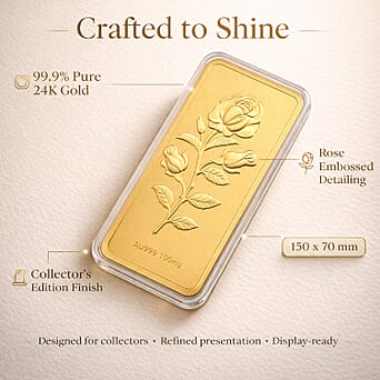 https://tjcuk.sirv.com/Products/83/2/8328559/24K-Yellow-Gold-99-9-Purity-Rose-Embossed-Collectable-150-x-70-MM_8328559_3.jpg?w=342&h=342
