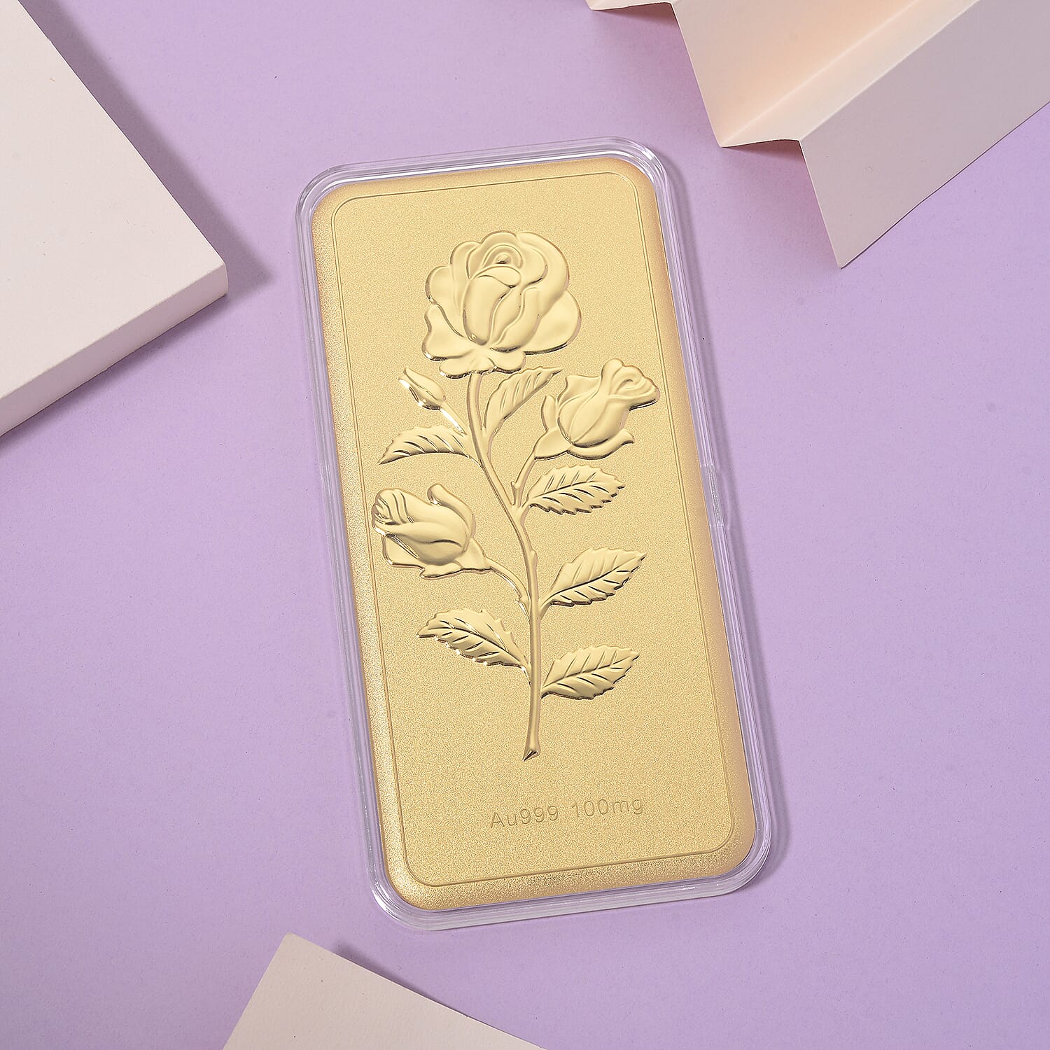 Collectors Edition - 24K Gold (99.9% Purity) Rose Embossed Collectible (150 x 70 MM)