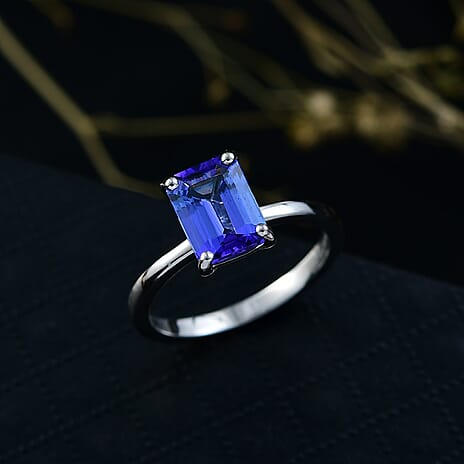 Rhapsody 950 Platinum AAAA Tanzanite Solitaire Ring 2.07 Ct, Platinum Wt. 4.61 Gms.