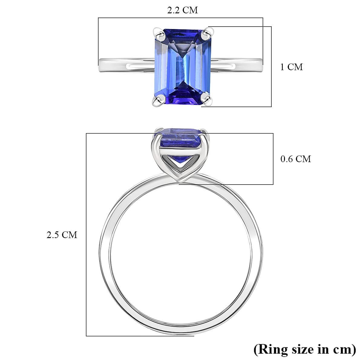 Rhapsody 950 Platinum AAAA Tanzanite Solitaire Ring Platinum