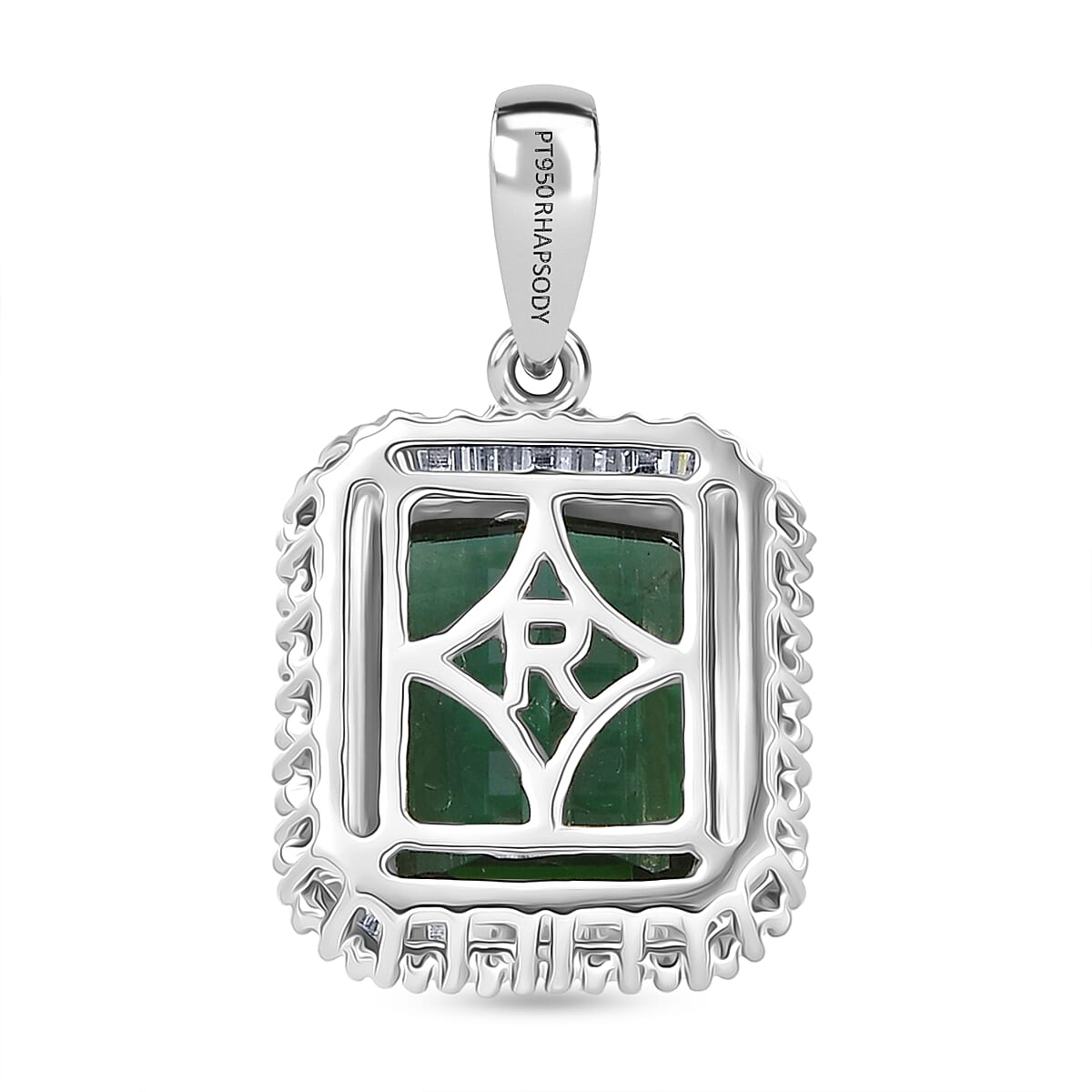 Rhapsody 950 Platinum AAAA Pirineu Tourmaline & Natural White Diamond (VS-EF) Pendant 5.00 Ct,