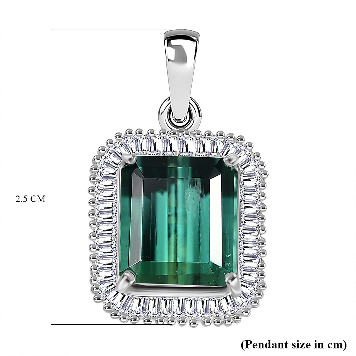 Rhapsody 950 Platinum AAAA Pirineu Tourmaline & Natural White Diamond (VS-EF) Pendant 5.00 Ct,