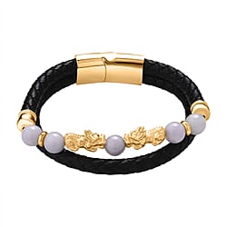 Natural White Jade Beads & Pixiu Charms Bracelet