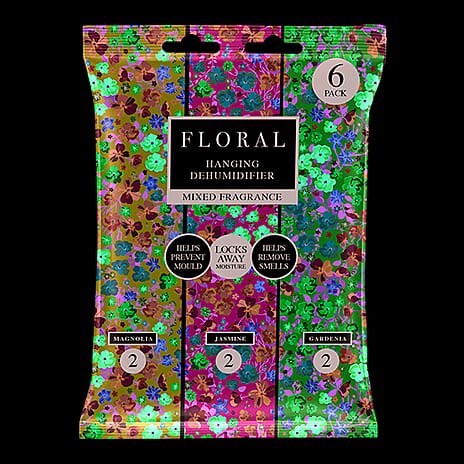 6-Pack Floral Hanging Dehumidifiers - 2 x Magnolia, 2 x Jasmine, 2 x Gardenia