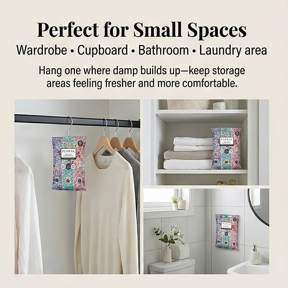 6-Pack Floral Hanging Dehumidifiers - 2 x Magnolia, 2 x Jasmine, 2 x Gardenia