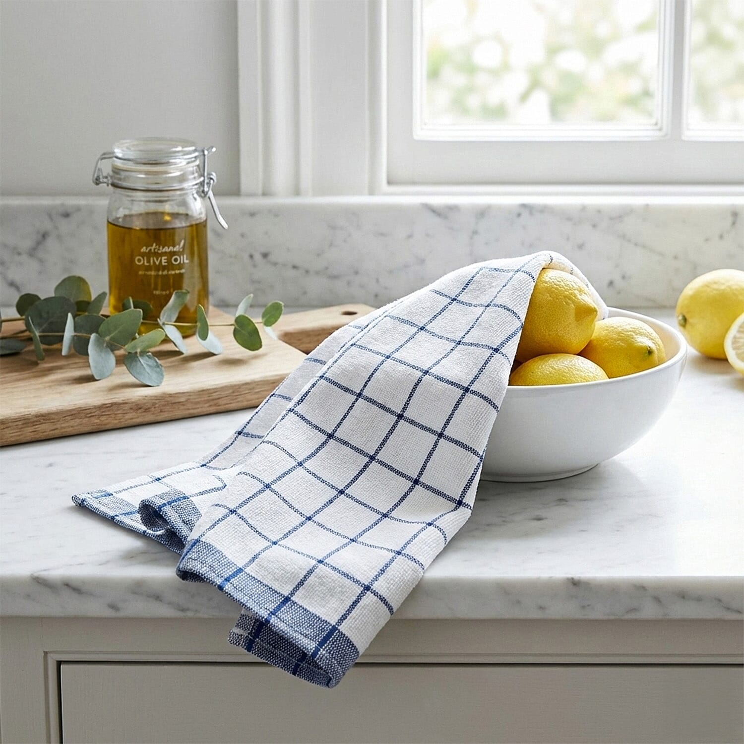 CLOSE OUT DEAL - E-Cloth Dual Sided Kitchen Cloth - White & Blue Lines