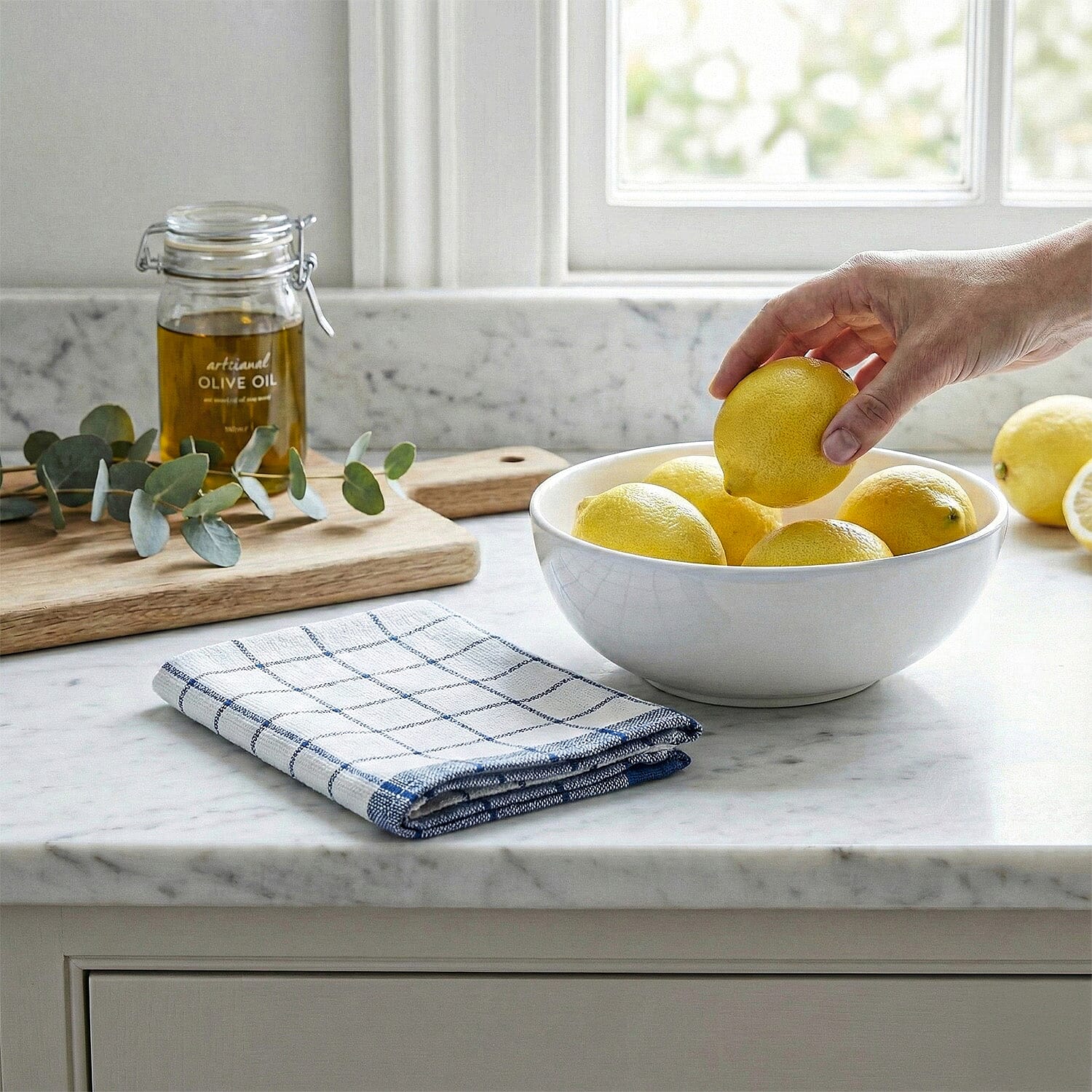 CLOSE OUT DEAL - E-Cloth Dual Sided Kitchen Cloth - White & Blue Lines