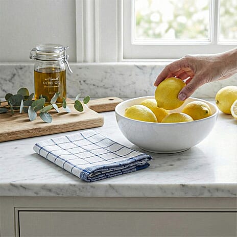 CLOSE OUT DEAL - E-Cloth Dual Sided Kitchen Cloth - White & Blue Lines