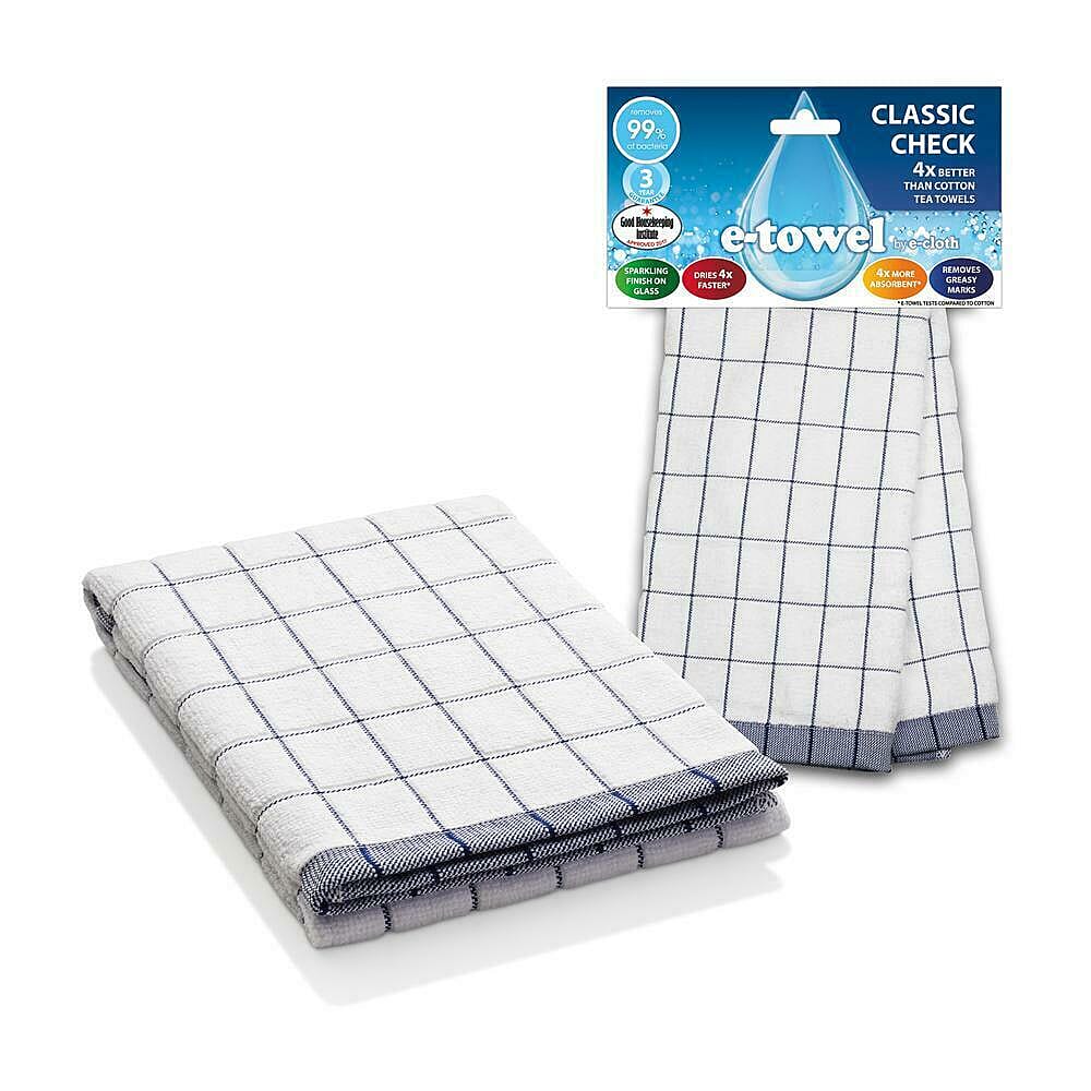 CLOSE OUT DEAL - E-Cloth Dual Sided Kitchen Cloth - White & Blue Lines