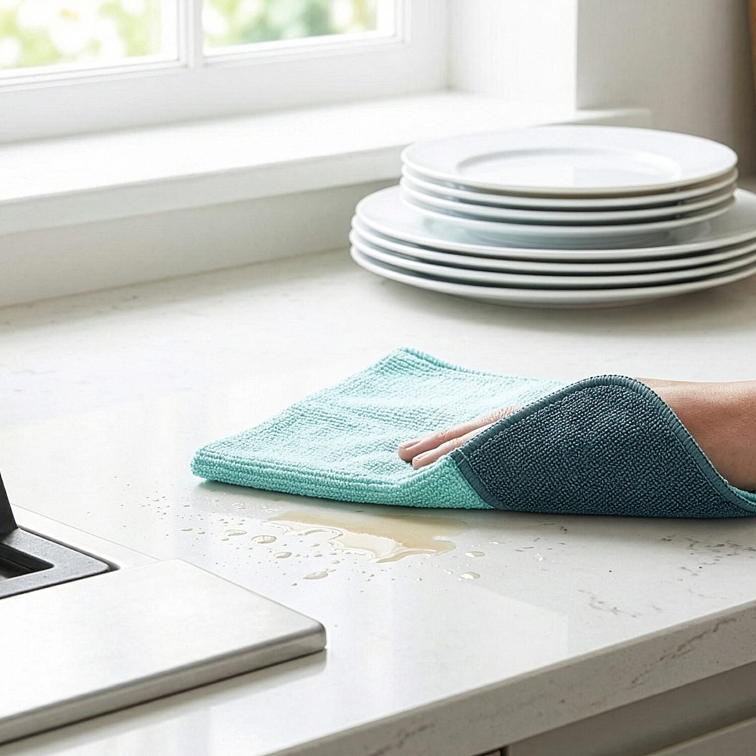 CLOSE OUT DEAL - E-Cloth High Performance Microfibre Kitchen Cloth - Light Aquamarine