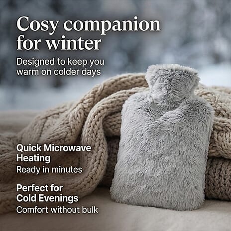WARMIES Marshmallow Microwavable Hot Water Bottle - Grey