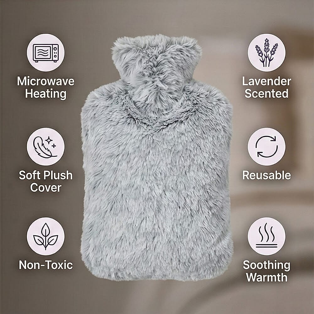 WARMIES Marshmallow Microwavable Hot Water Bottle - Grey