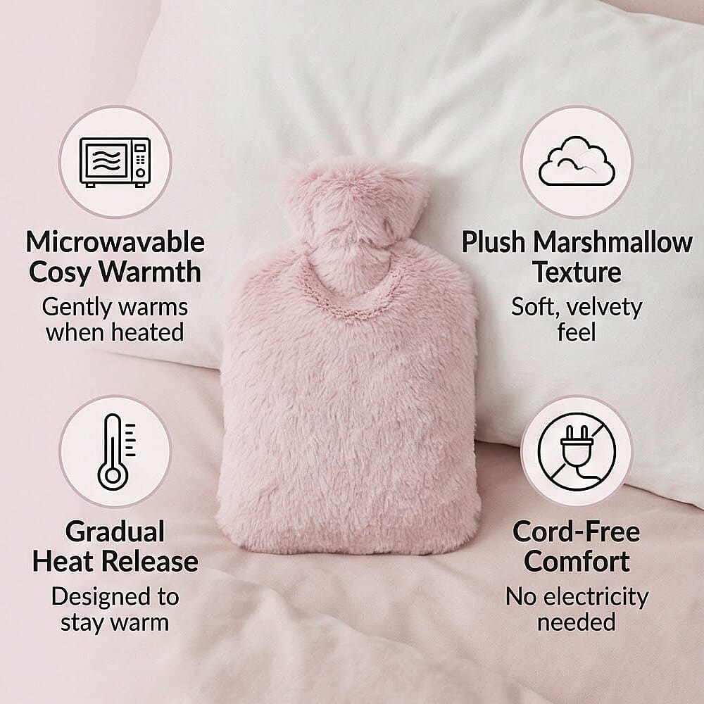 WARMIES Marshmallow Microwavable Hot Water Bottle - Pink