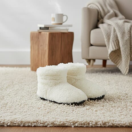 WARMIES Microwavable Luxury Boots (One Size) - Cream