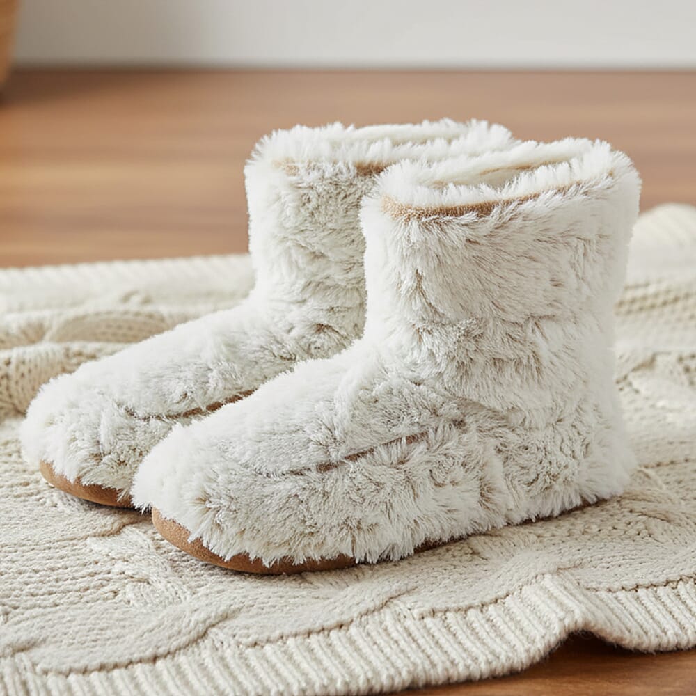 WARMIES Marshmallow Microwavable Luxury Boots (One Size) - Beige