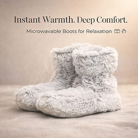 WARMIES Marshmallow Microwavable Luxury Boots (One Size) - Grey