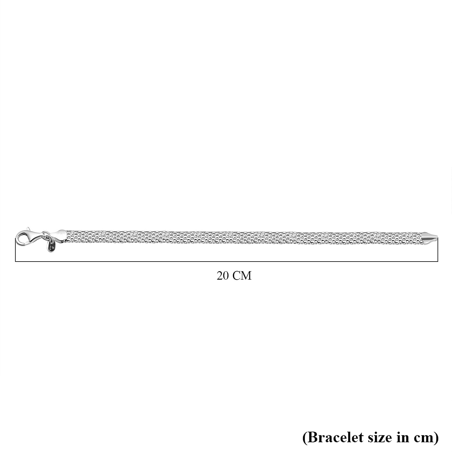 Labella Popcorn Mesh Bracelet (Size 7.5) with Lobster Clasp in Sterling Silver