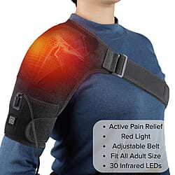 Infrared Shoulder Wrap With Extension Strap - 30 Infrared LEDs, 3 Temperature Settings - Black