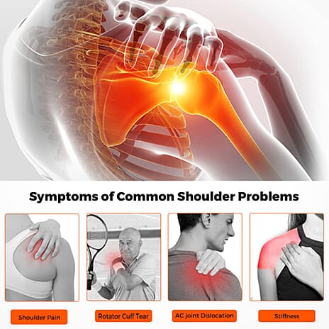 Infrared Shoulder Wrap With Extension Strap - 30 Infrared LEDs, 3 Temperature Settings - Black