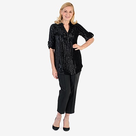 Marina Kaneva Festive Velvet Top (Size 20) - Black