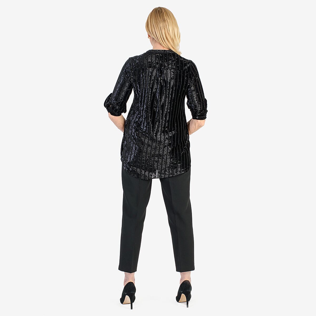 Marina Kaneva Festive Velvet Top (Size 20) - Black