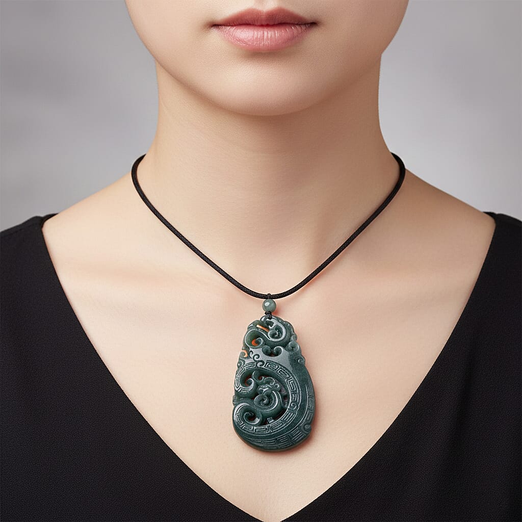 Natural Jadeite Jade Necklace with Cotton Thread (Size 28 Adjustable) 125.00 Ct.