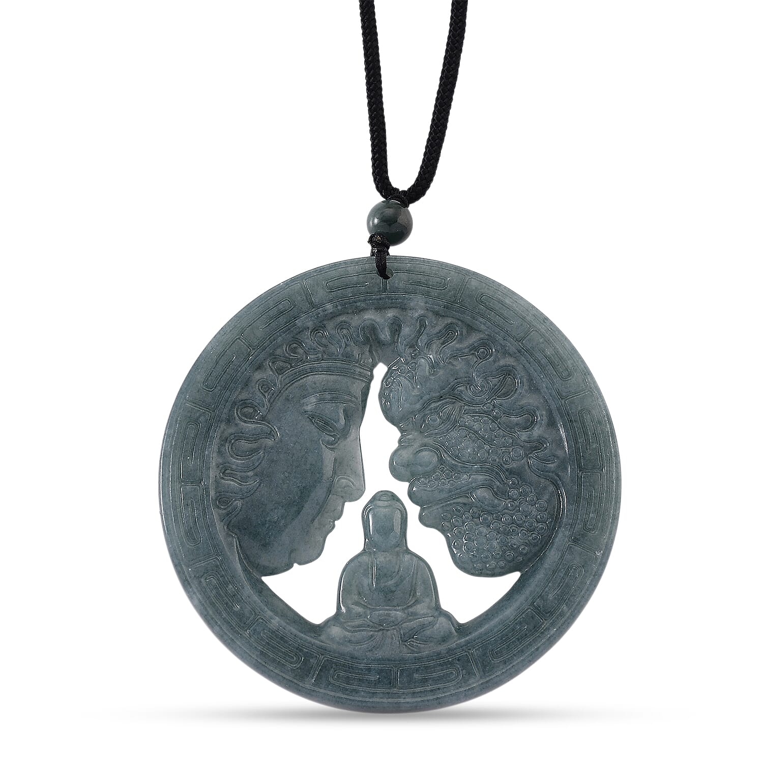 Natural Jadeite Jade Necklace with Cotton Thread (Size 28 Adjustable) 155.00 Ct.