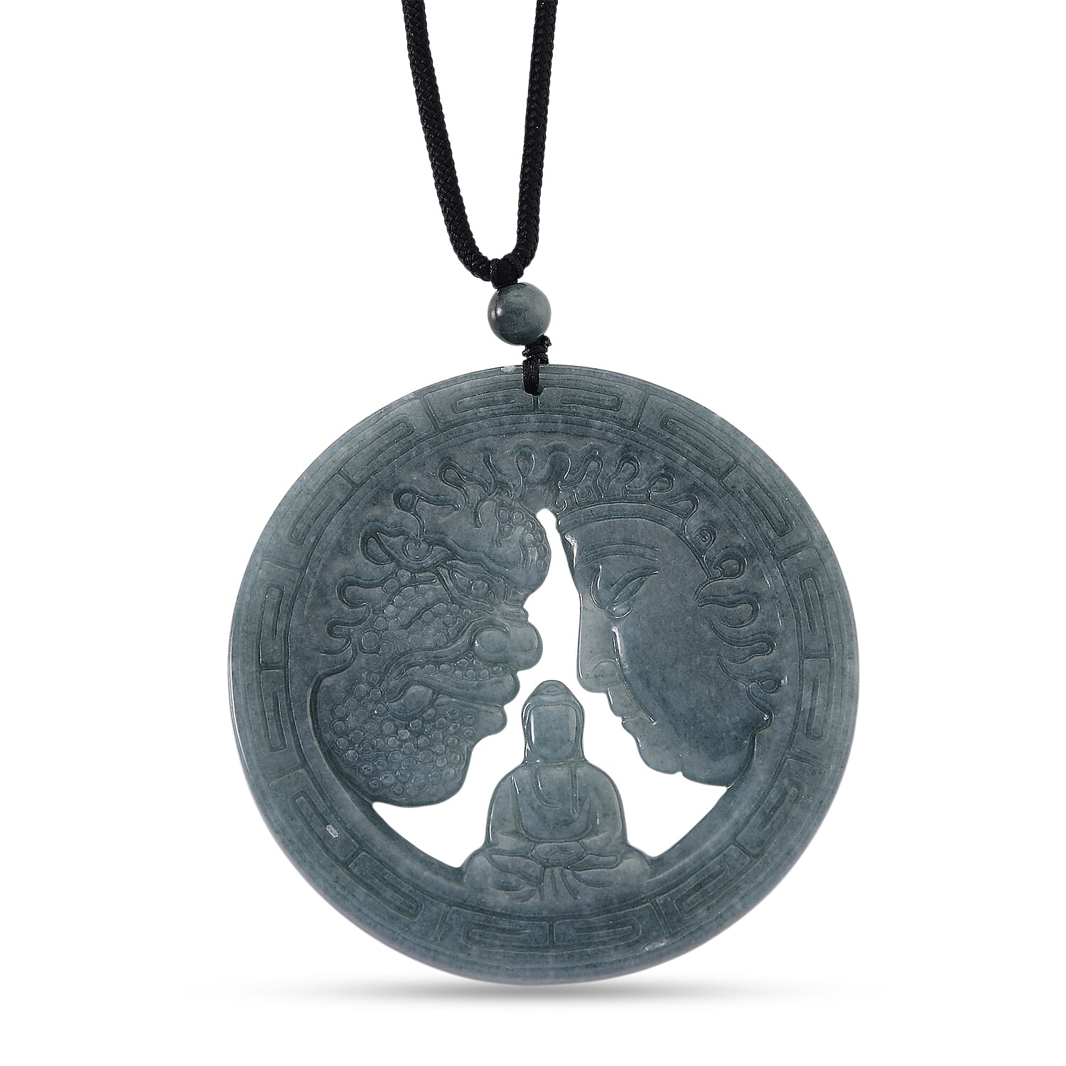 Natural Jadeite Jade Necklace with Cotton Thread (Size 28 Adjustable) 155.00 Ct.