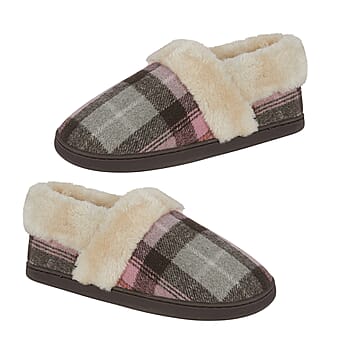 https://tjcuk.sirv.com/Products/83/3/8332272/Jo-Joe-Heritage-Cosy-Check-Mule-With-Faux-Fur-Trim-Size-4-Blush_8332272.jpg?w=342&h=342