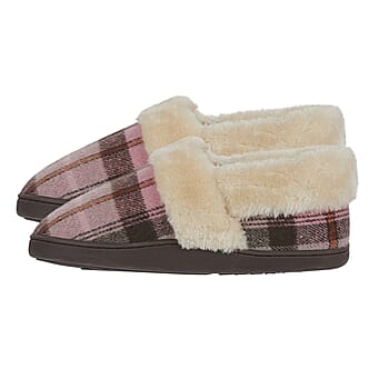 https://tjcuk.sirv.com/Products/83/3/8332272/Jo-Joe-Heritage-Cosy-Check-Mule-With-Faux-Fur-Trim-Size-4-Blush_8332272_1.jpg?w=342&h=342