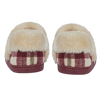 https://tjcuk.sirv.com/Products/83/3/8332303/Jo-Joe-Heritage-Cosy-Check-Mule-With-Faux-Fur-Trim-Size-5-Cherry_8332303_2.jpg?w=342&h=342