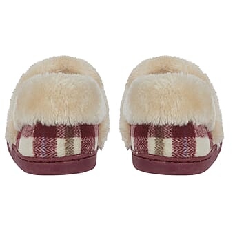 https://tjcuk.sirv.com/Products/83/3/8332305/Jo-Joe-Heritage-Cosy-Check-Mule-With-Faux-Fur-Trim-Size-7-Cherry_8332305_2.jpg?w=342&h=342