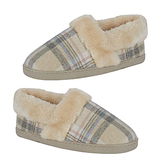 https://tjcuk.sirv.com/Products/83/3/8332312/Jo-Joe-Heritage-Cosy-Check-Mule-With-Faux-Fur-Trim-Size-7-Oatmeal_8332312.jpg?w=342&h=342
