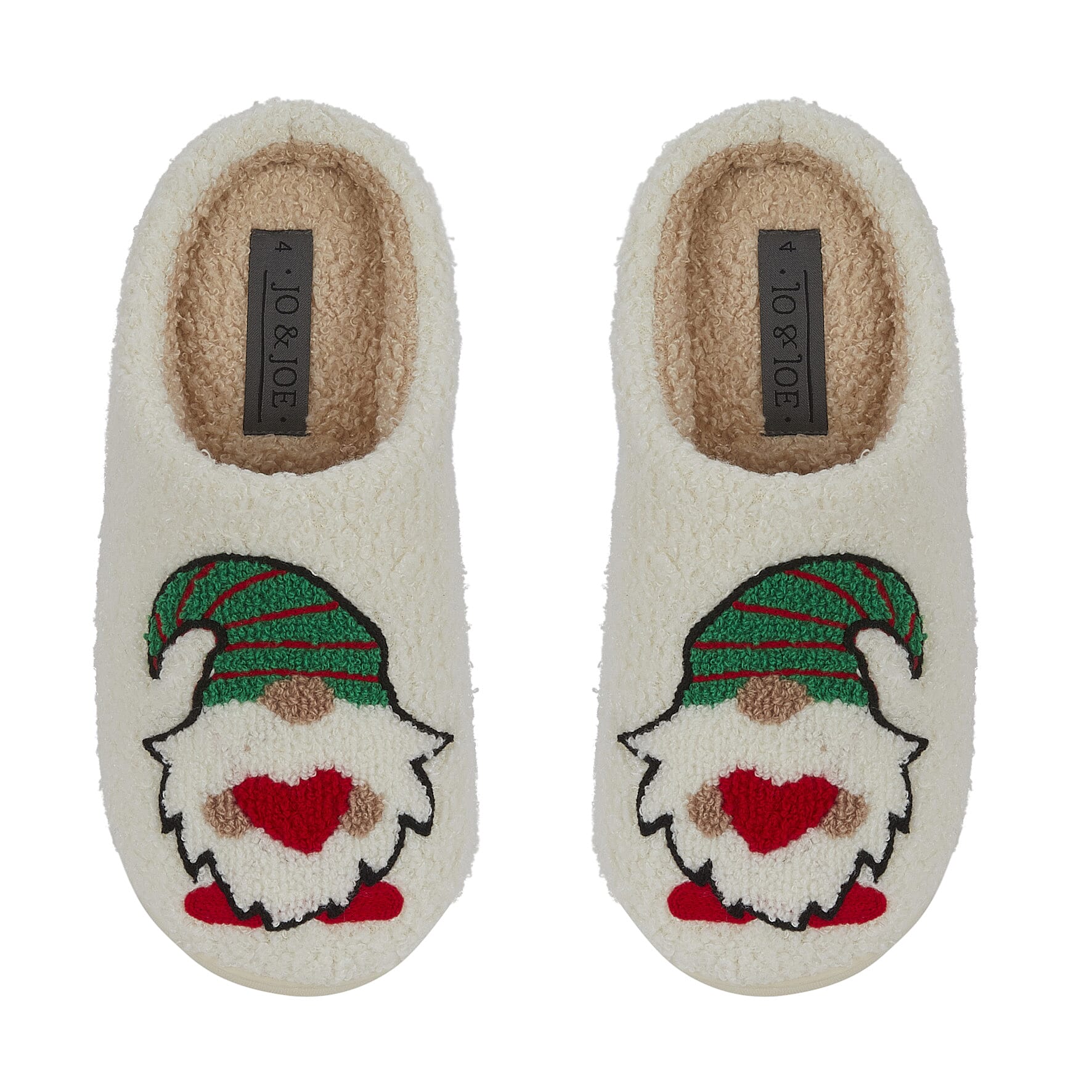 Jo - Joe Design Christmas Gonk Design Fluffy Mule (Size 6) - Cream