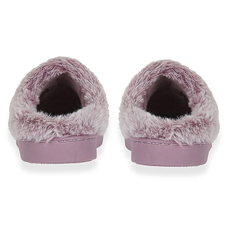 Jo - Joe Trixie Faux Fur Trim Mule Indoor Slippers (Size 5) - Lilac