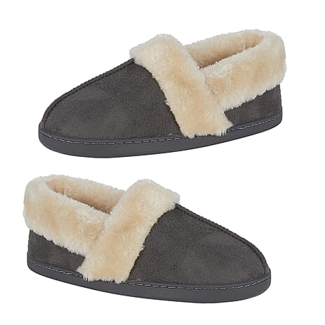 Jo - Joe Edale Faux Suede Slip-On With Sherpa Fur Lining (Size 8) - Grey