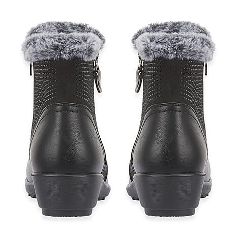 Jo - Joe Basil Ankle Boots With Side Zip Closure (Size 7) - Black