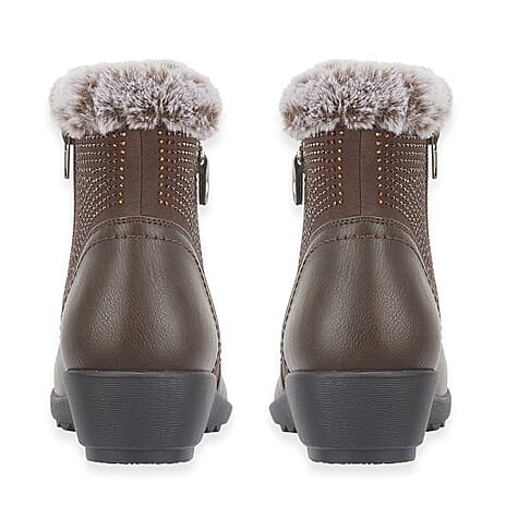 Jo - Joe Basil Ankle Boots With Side Zip Closure (Size 4) - Brown