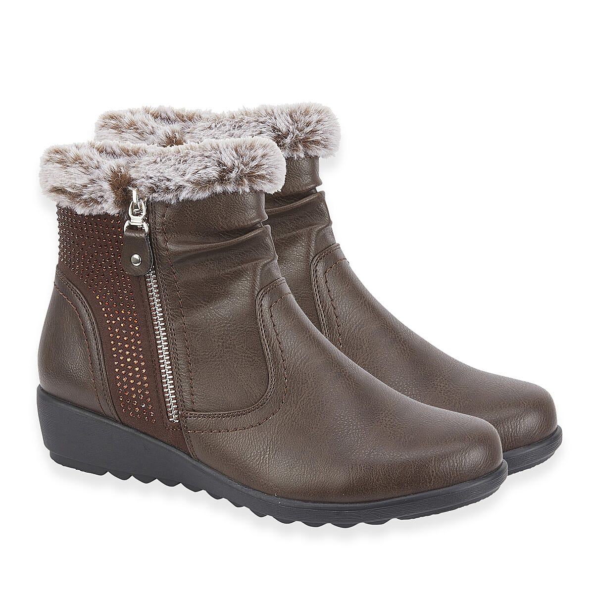 Jo & Joe Basil Ankle Boots with Side Zip Closure