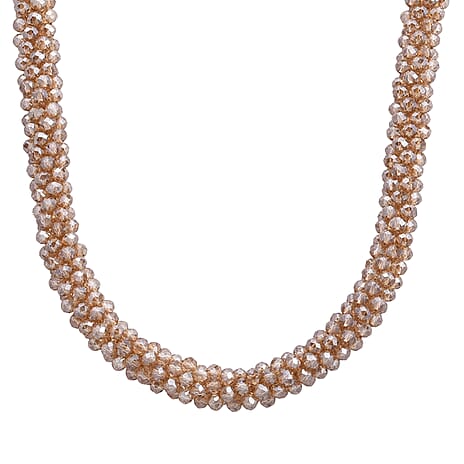 Champagne Crystal Fancy Necklace (Size - 20)  0.010  Ct.